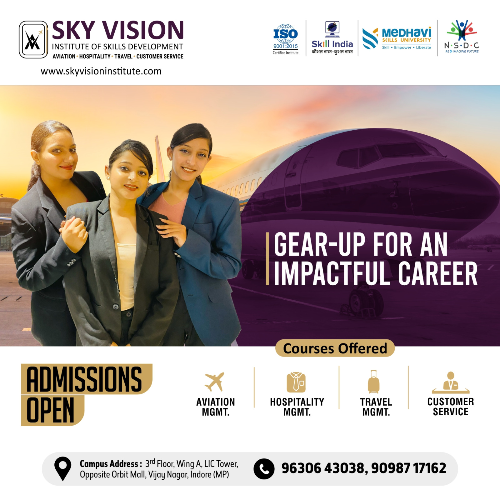 Top 10 Institute & Colleges for Air hostess Training in India